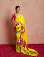 Adorable Ready To Wear Moti & Val Hand Work  Lace Border Saree With Stitched Blouse