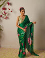 Ethnic Ready To Wear Digital Printed Hand Work Lace Border Saree With Stitched Blouse