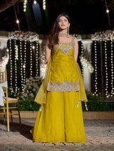 Golden Glow Sunehri Aura Sharara Set – Party & Wedding Ready