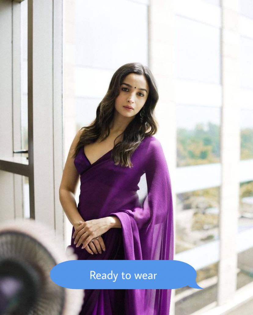 1 MIN READY TO WEAR  SAREE IN   Latest Multi Colour  Alia Bhatt Wear Saree