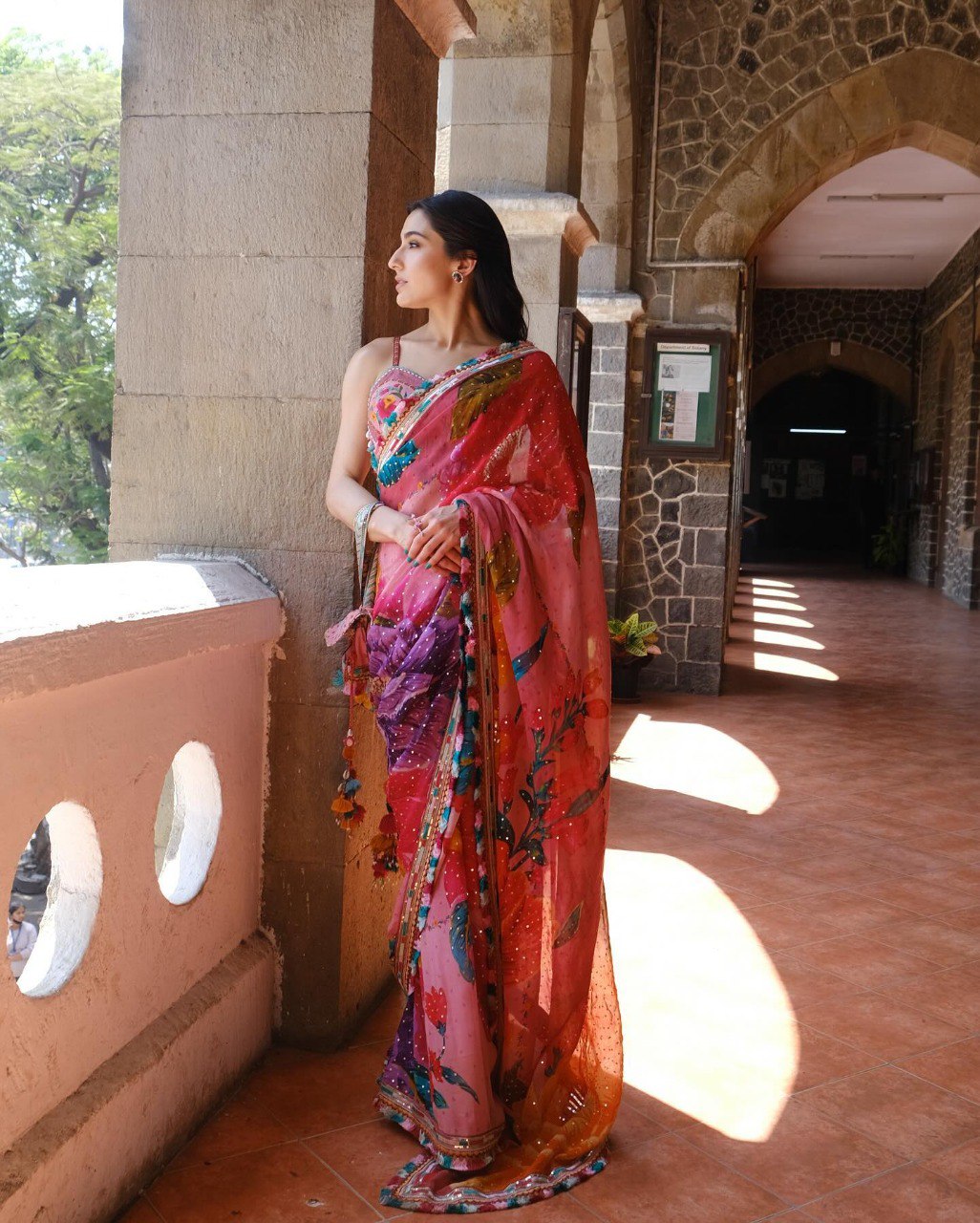 Bollywood Style Siroski Work Saree - Sara Ali Khan