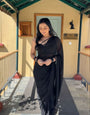 1 Minute Ready Wear Plain Black Saree