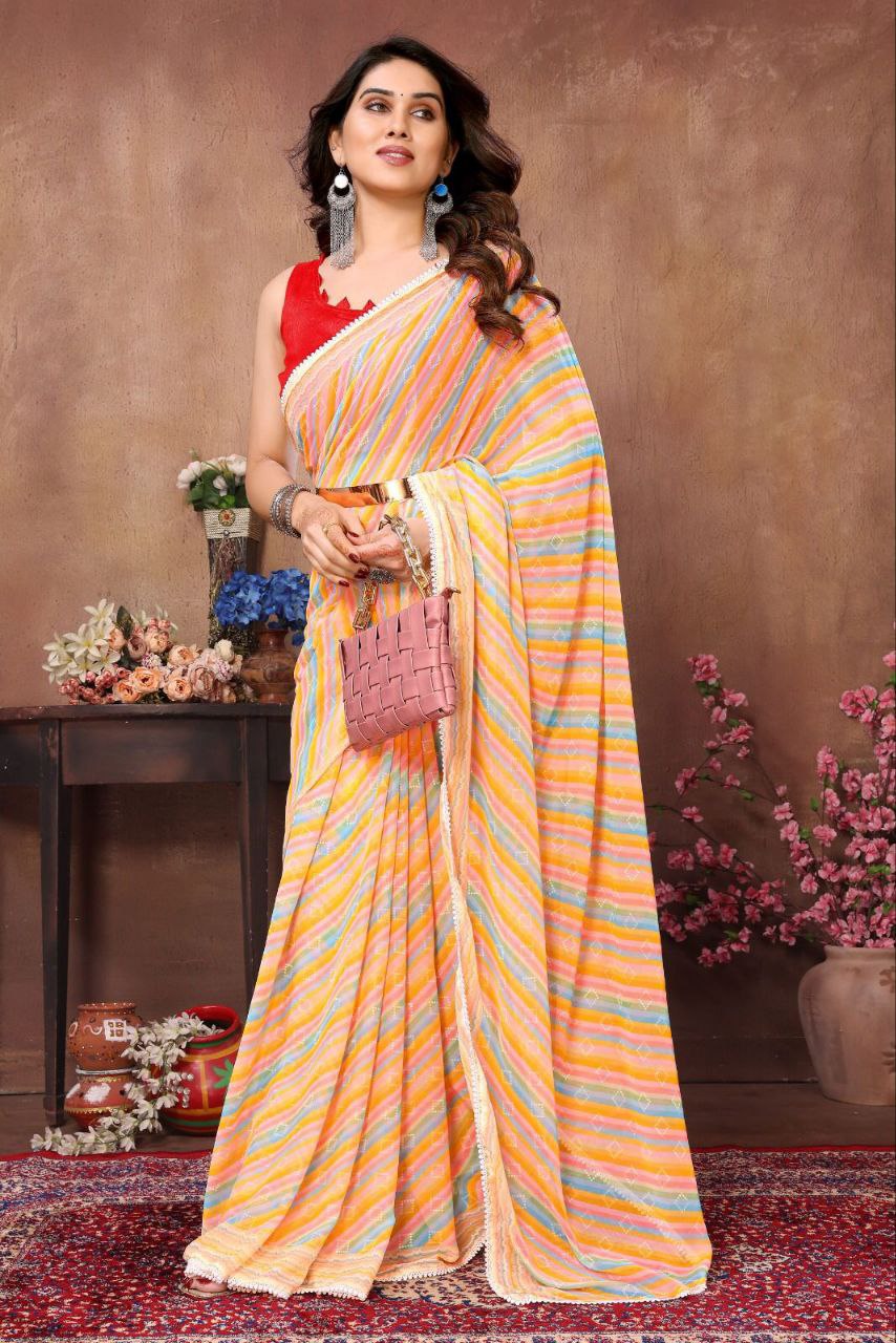 Traditional 1-Minute Ready To Wear  Georgette Saree