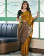 Mustard Yellow Woven Design Art Silk Banarasi Saree