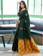 Allure Dark Green Woven Design Zari Banarasi Saree