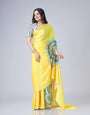 Yellow Traditional Freehand Saree