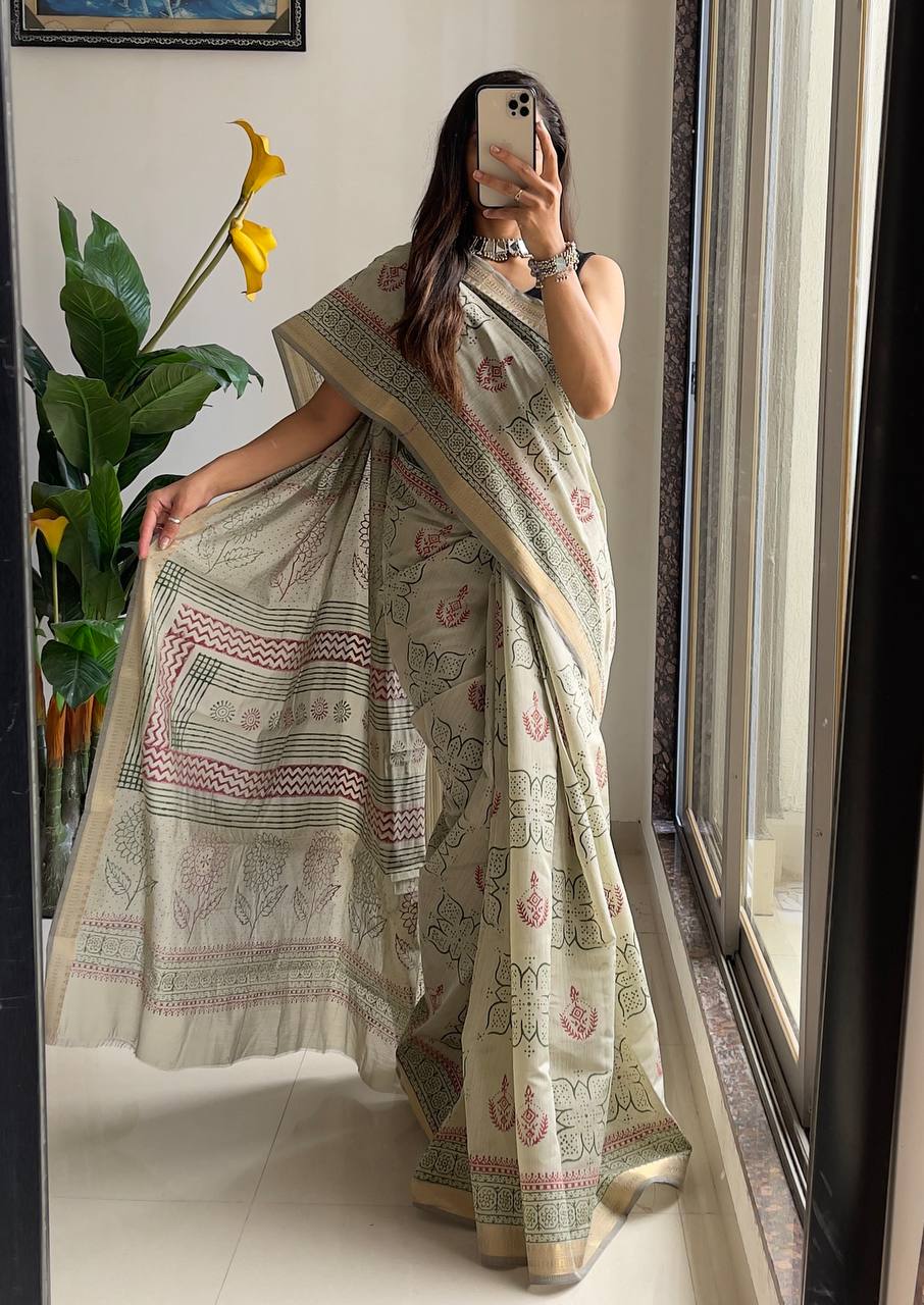 Sage Grace Ready-to-Wear Printed Saree