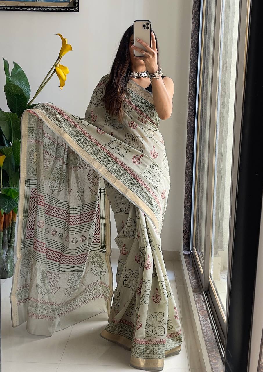 Sage Grace Ready-to-Wear Printed Saree