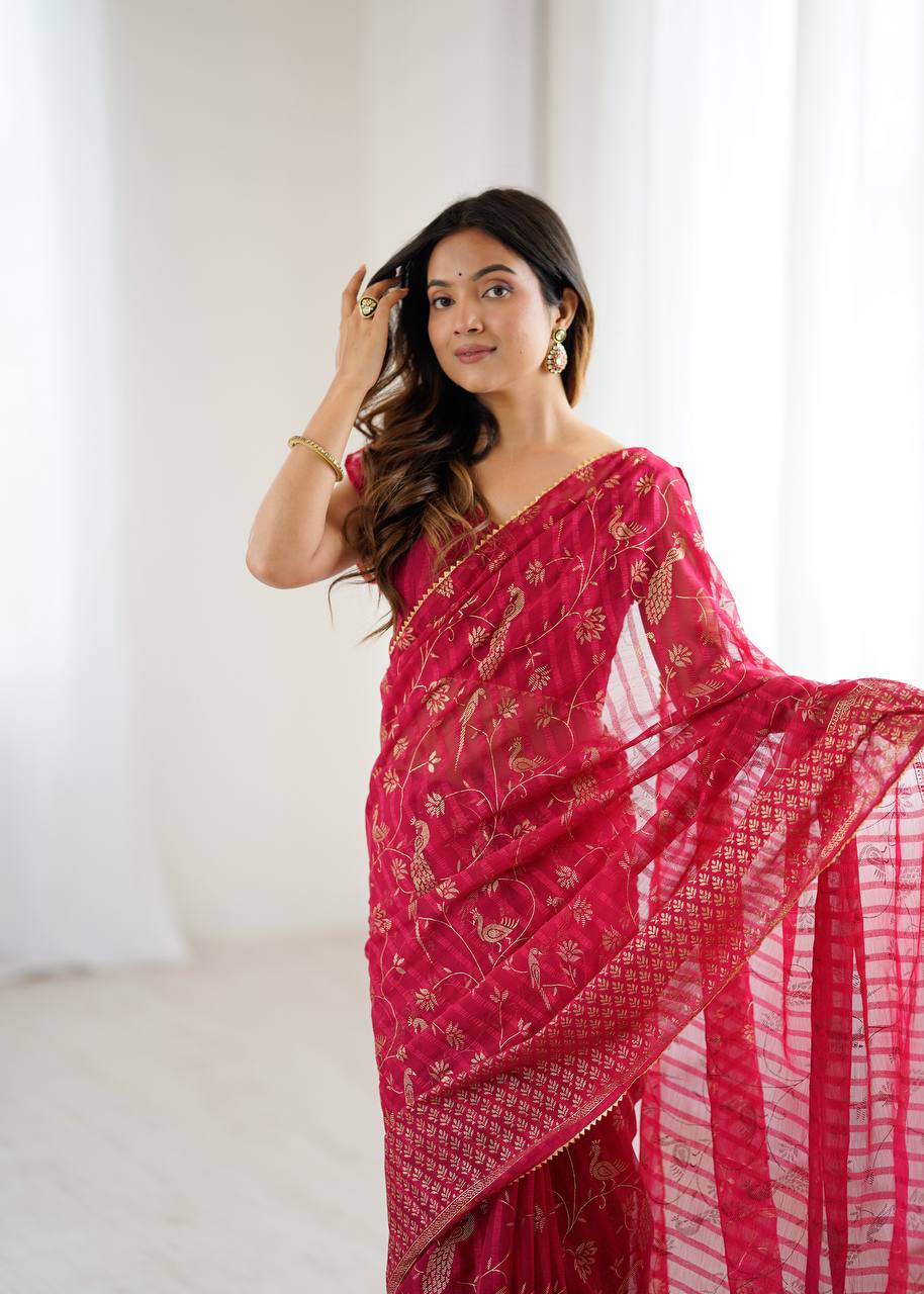 "Karwa Chauth Elegance Timeless Grace Traditional Woven Saree "