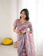 Graceful Ready-to-Wear Saree with Abstract Design & Embellished Scallop Border