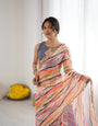Graceful Ready-to-Wear Saree with Abstract Design & Embellished Scallop Border