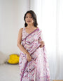 Graceful Ready-to-Wear Saree with Abstract Design & Embellished Scallop Border