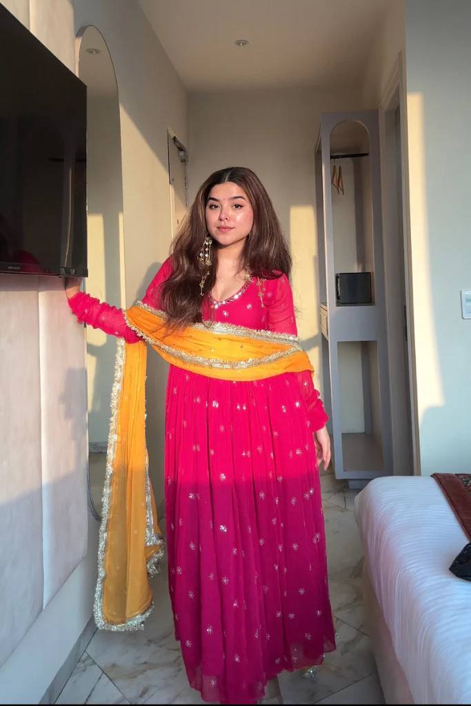 Designer Faux Georgette Gown and Dupatta Set with Embroidery Work – Fully Stitched Ready to Wear