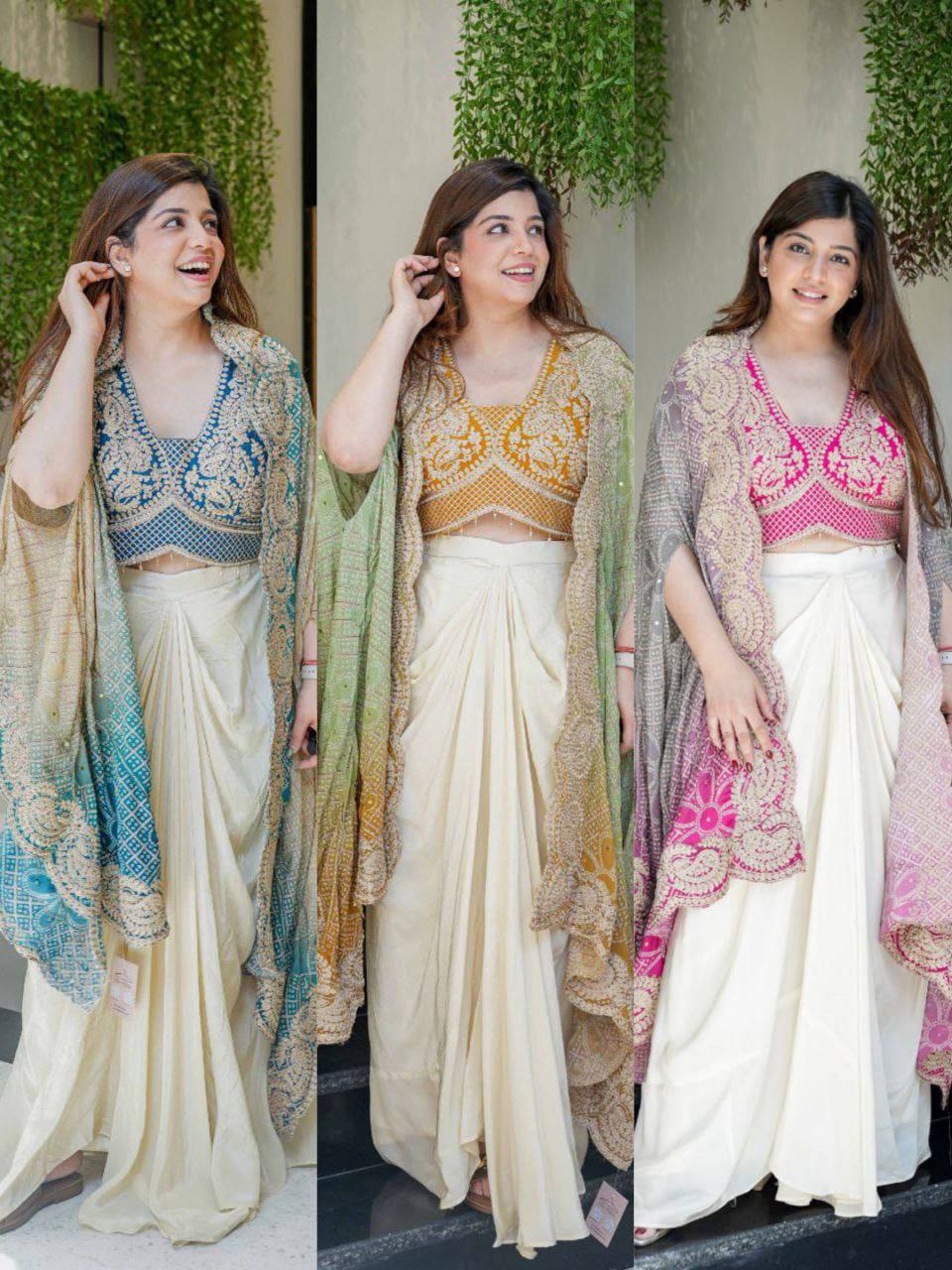 Royal Blush Indo-Western Draped Saree Set