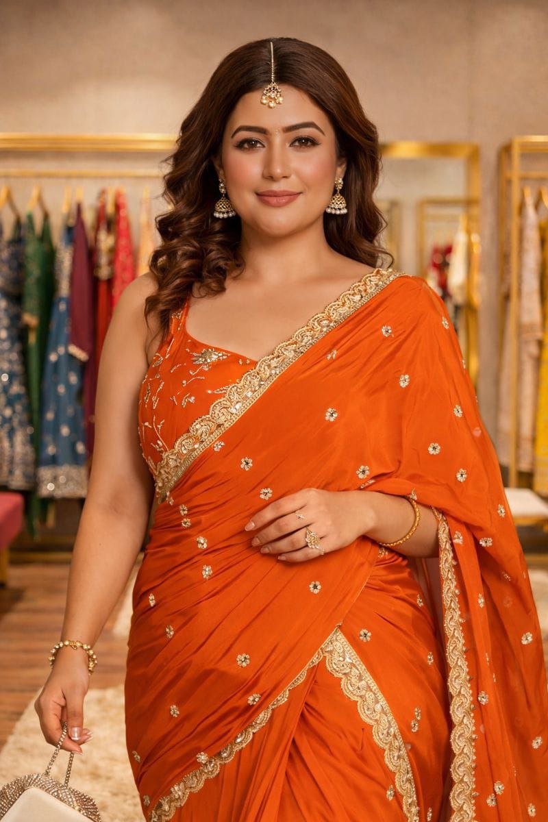 Saffron Glow Festive Lehenga Saree