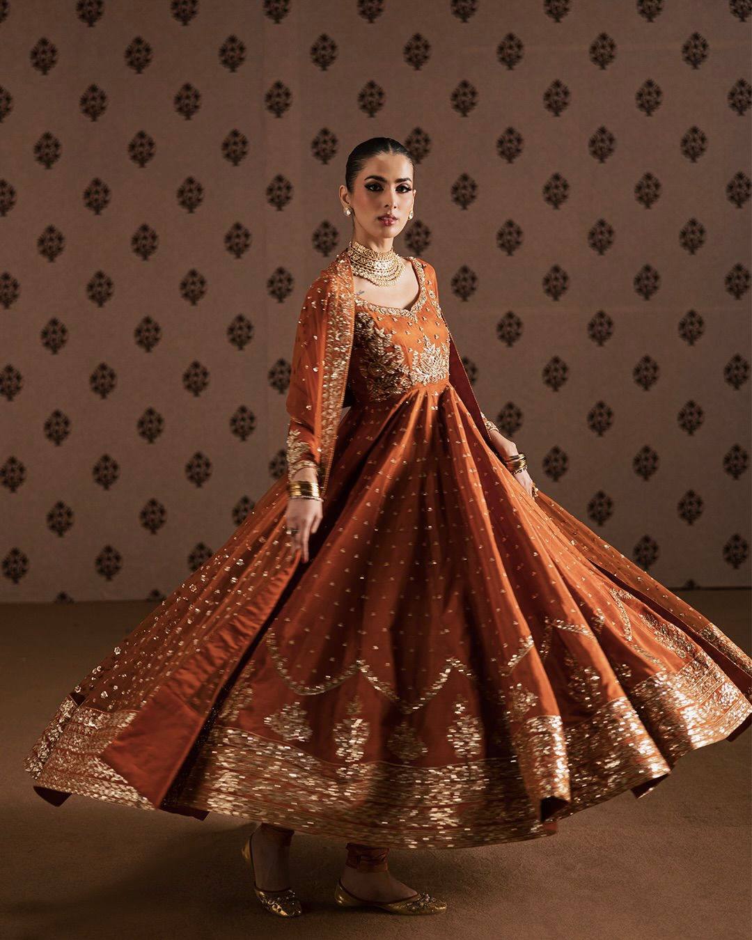 Designer Rangoli Silk Anarkali Gown Set with Pant & Dupatta