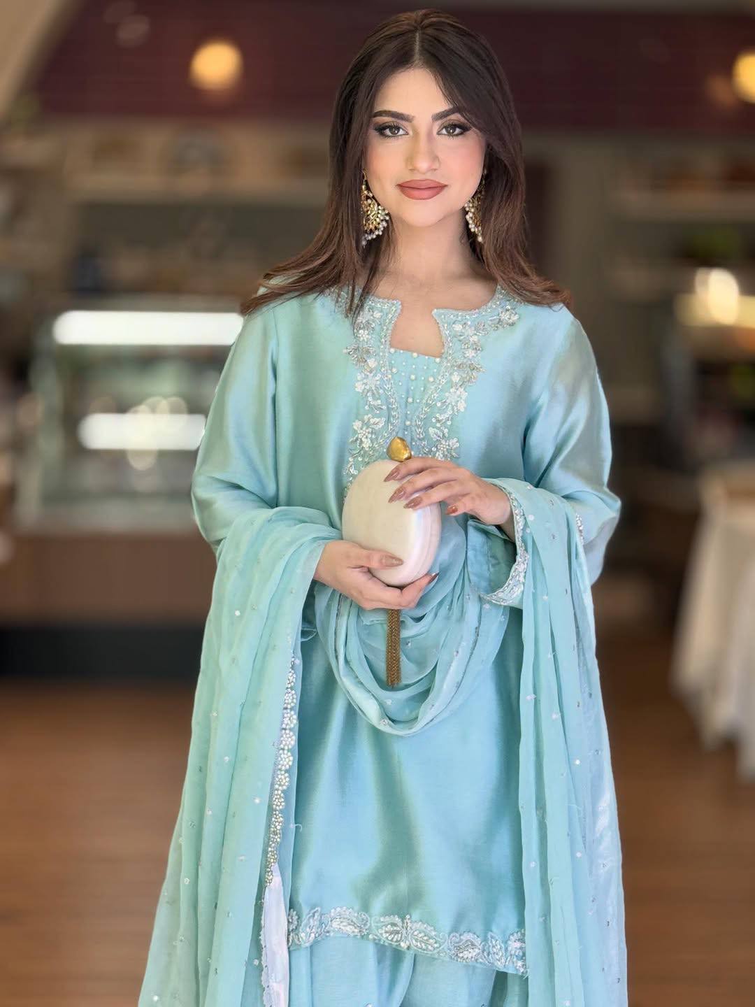 Celeste Glow Farshi Palazzo Set