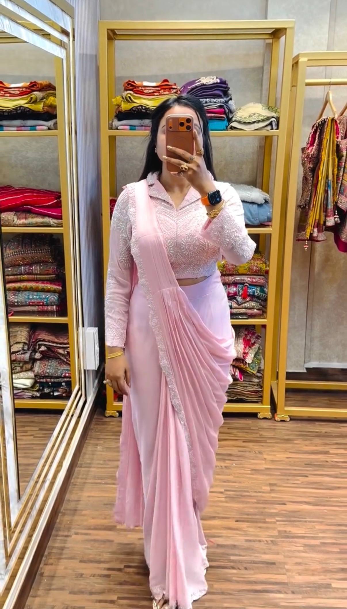Varnika Grace Embellished Drape Saree
