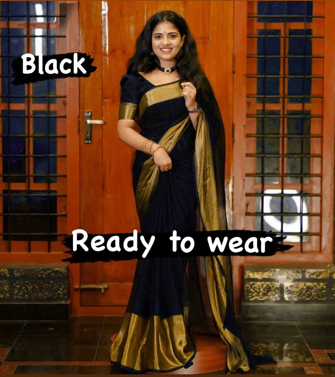 Athmika Sumithran in black crepe half saree photoshoot - YouTube